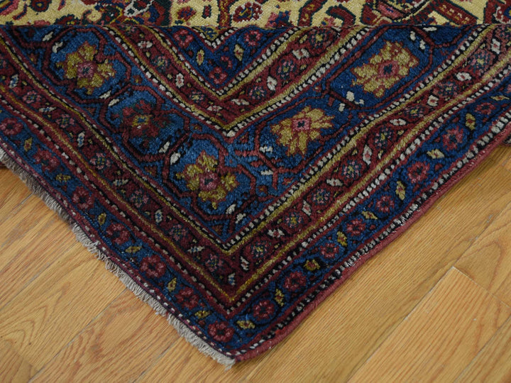 7'2" x 20'1" Vintage Hand Knotted Yellow Wool Runner Oriental Rug - MOA10243139