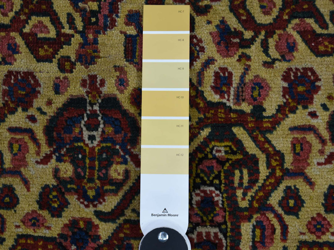 7'2" x 20'1" Vintage Hand Knotted Yellow Wool Runner Oriental Rug - MOA10243139