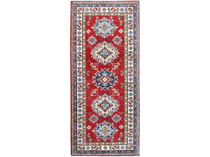 2'9" x 6'3" New Hand Knotted Red Wool Runner Oriental Rug - MOA102431