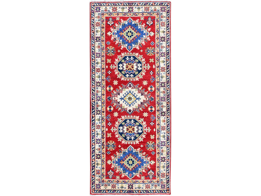 2'9" x 6'6" New Hand Knotted Red Wool Runner Oriental Rug - MOA102432
