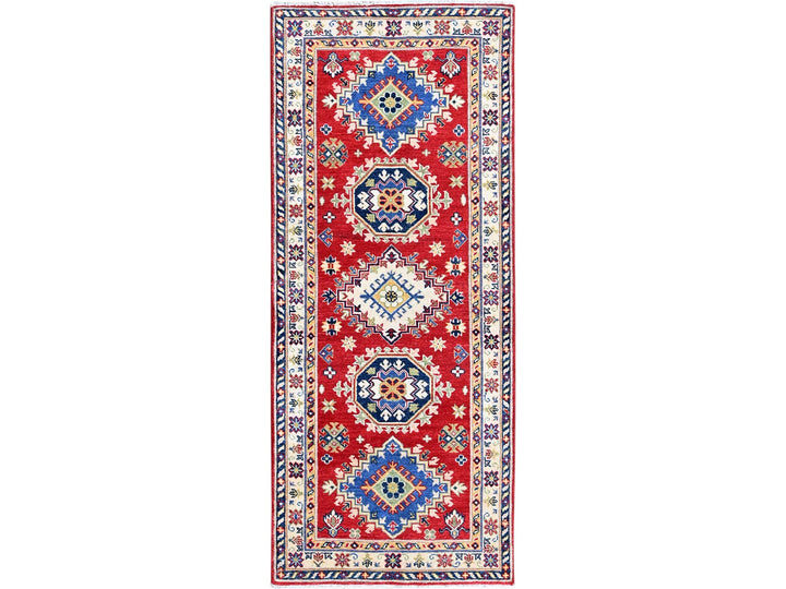 2'9" x 6'6" New Hand Knotted Red Wool Runner Oriental Rug - MOA102432