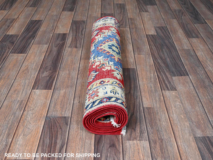 2'9" x 6'6" New Hand Knotted Red Wool Runner Oriental Rug - MOA102432