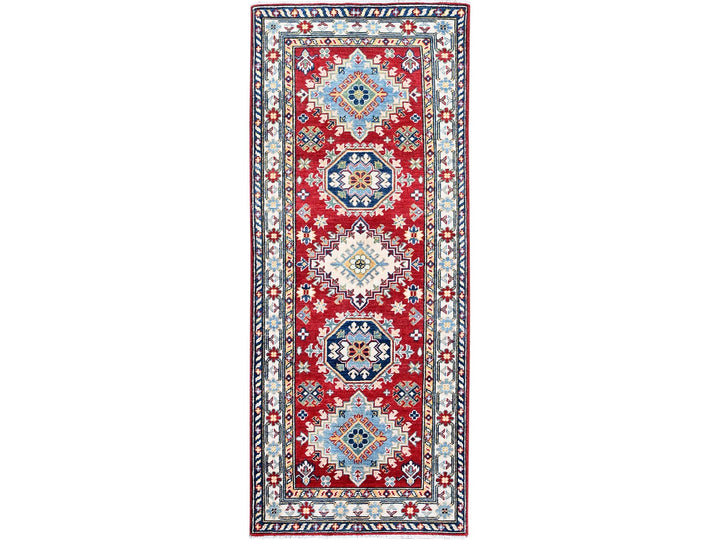 2'8" x 6'7" New Hand Knotted Red Wool Runner Oriental Rug - MOA102433