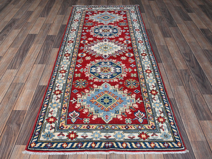 2'8" x 6'7" New Hand Knotted Red Wool Runner Oriental Rug - MOA102433
