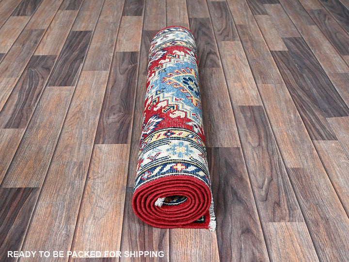 2'8" x 6'7" New Hand Knotted Red Wool Runner Oriental Rug - MOA102433
