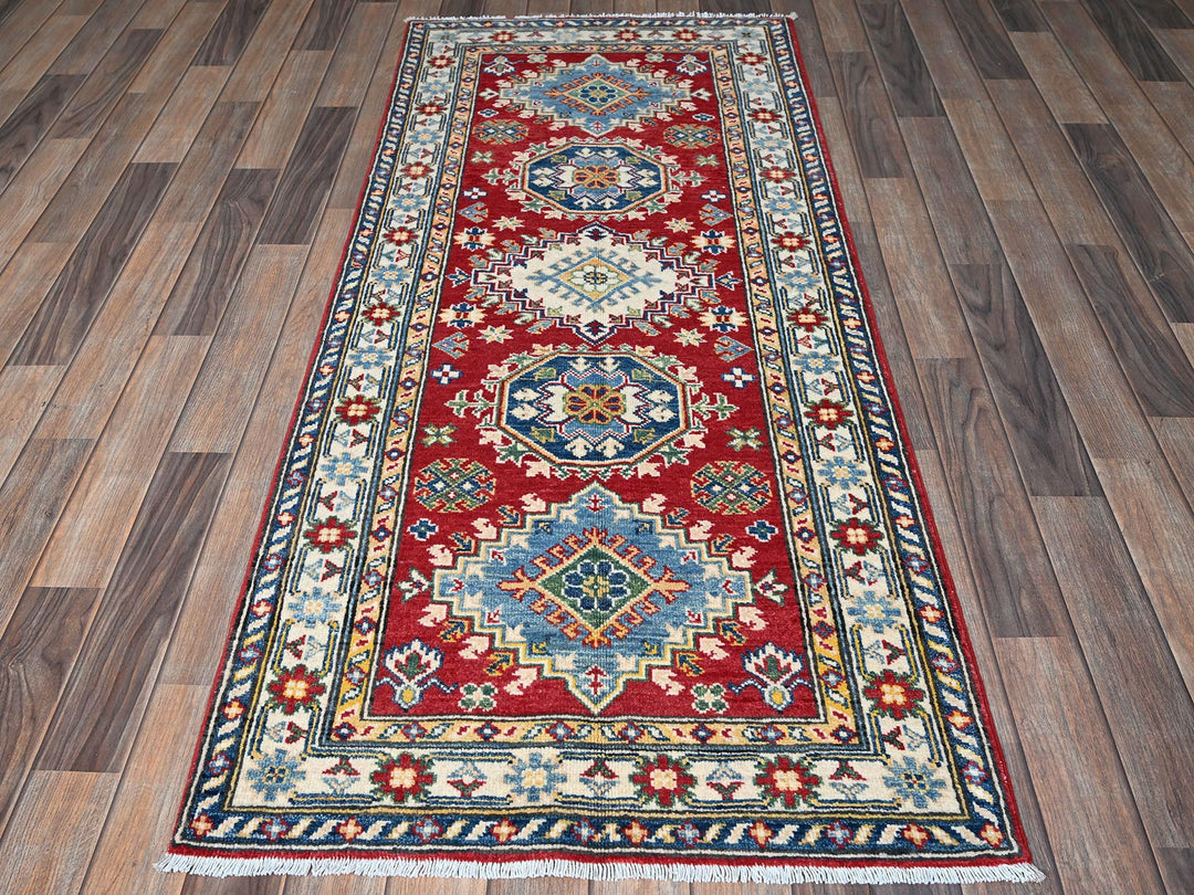 2'9" x 6'4" New Hand Knotted Red Wool Runner Oriental Rug - MOA102434
