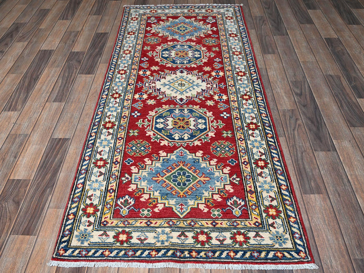 2'9" x 6'4" New Hand Knotted Red Wool Runner Oriental Rug - MOA102434