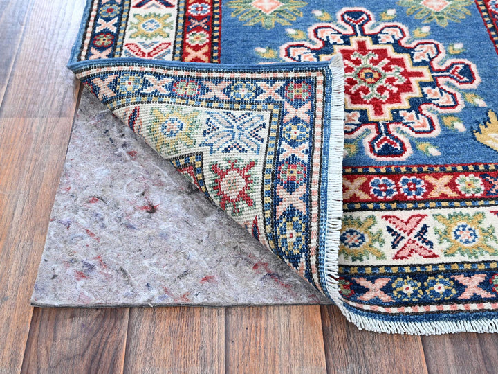 2'7" x 6'7" New Hand Knotted Blue Wool Runner Oriental Rug - MOA102437