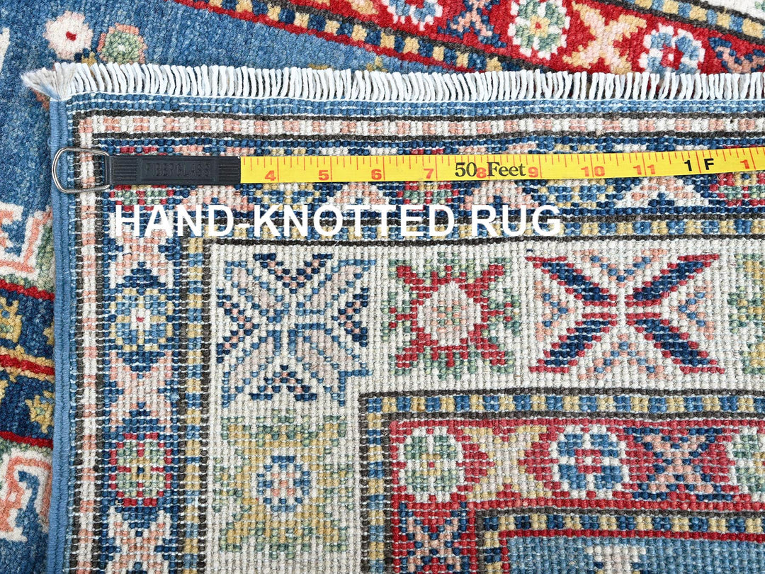 2'7" x 6'7" New Hand Knotted Blue Wool Runner Oriental Rug - MOA102437