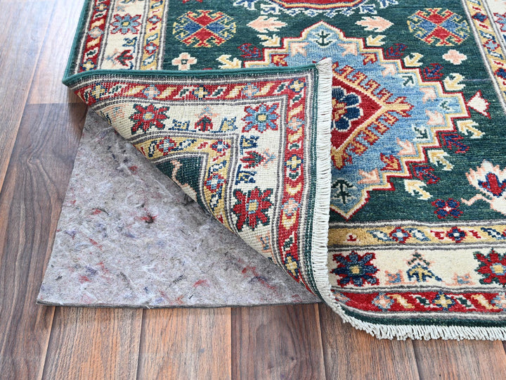 2'6" x 9'9" New Hand Knotted Green Wool Runner Oriental Rug - MOA102439