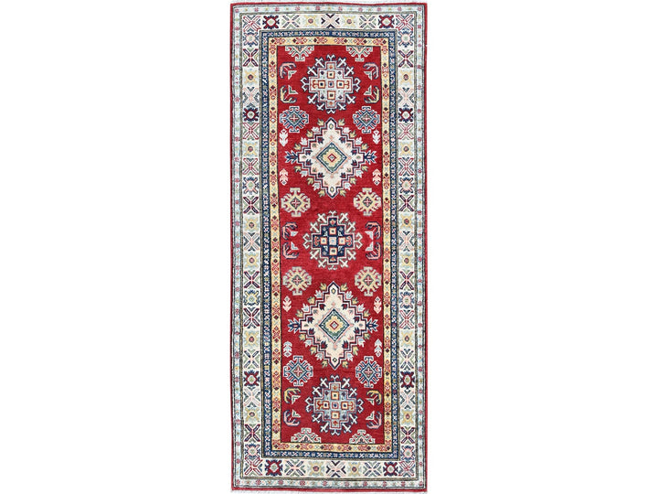 2'7" x 6'7" New Hand Knotted Red Wool Runner Oriental Rug - MOA102441