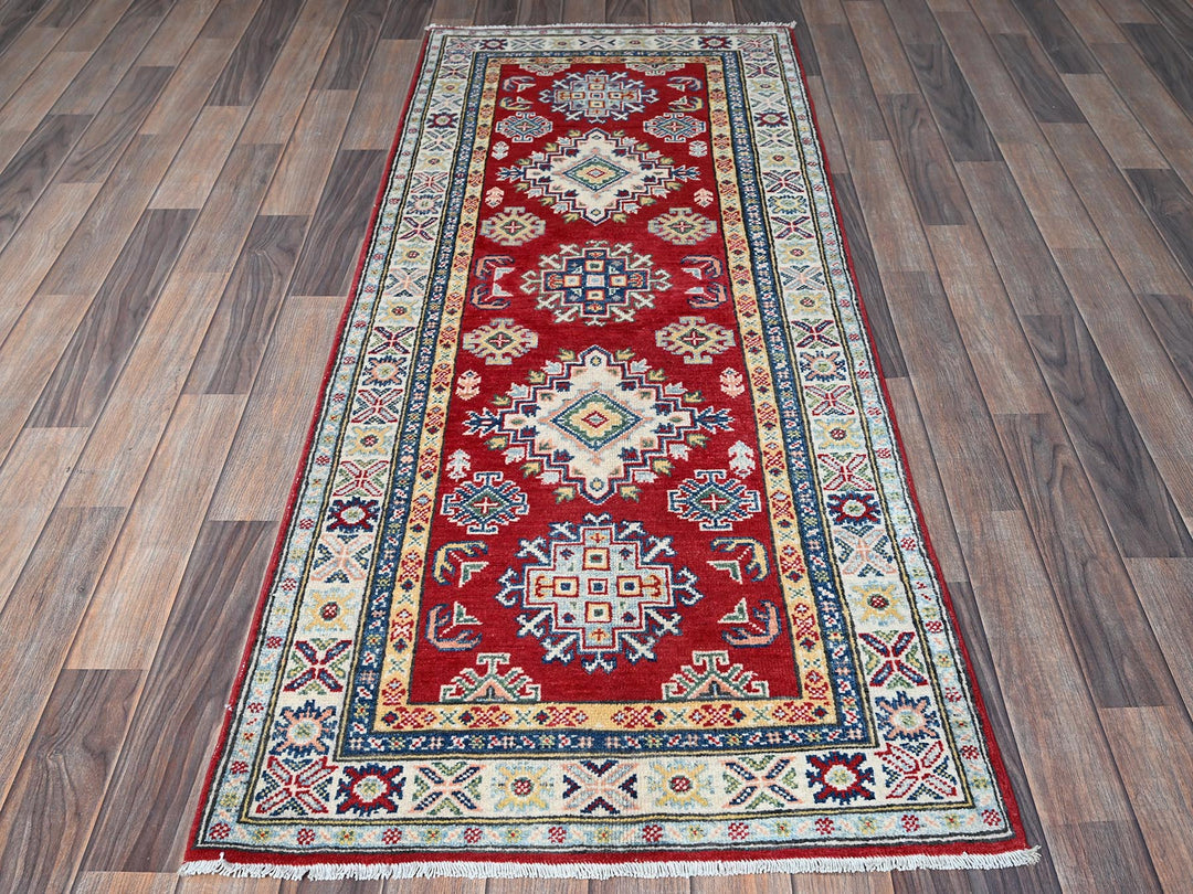 2'7" x 6'7" New Hand Knotted Red Wool Runner Oriental Rug - MOA102441