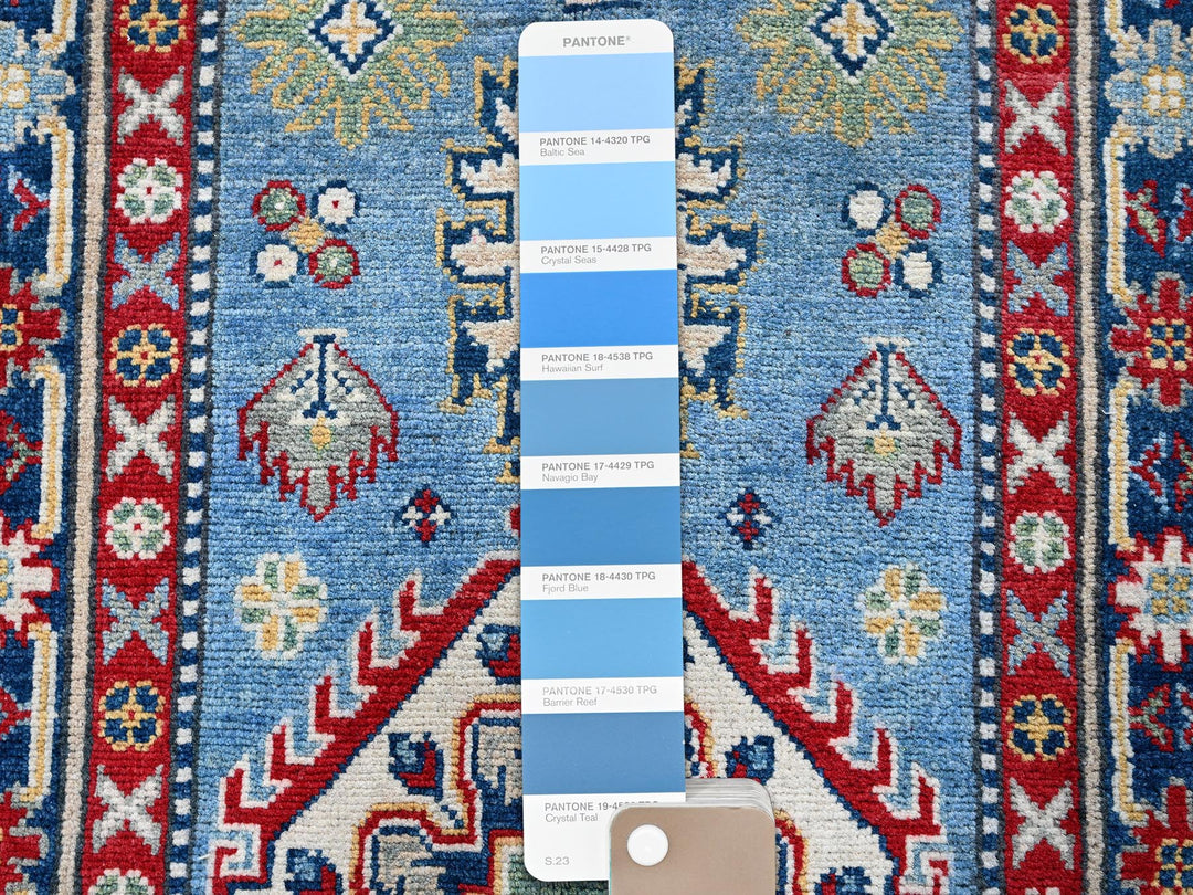 2'7" x 6'7" New Hand Knotted Blue Wool Runner Oriental Rug - MOA102442