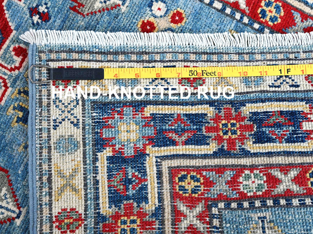 2'7" x 6'7" New Hand Knotted Blue Wool Runner Oriental Rug - MOA102442