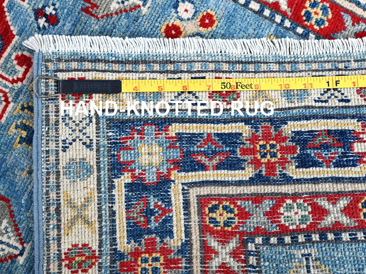 2'7" x 6'7" New Hand Knotted Blue Wool Runner Oriental Rug - MOA102442