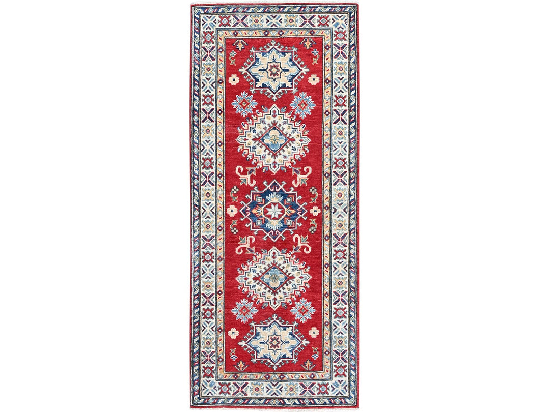 2'7" x 6'5" New Hand Knotted Red Wool Runner Oriental Rug - MOA102443