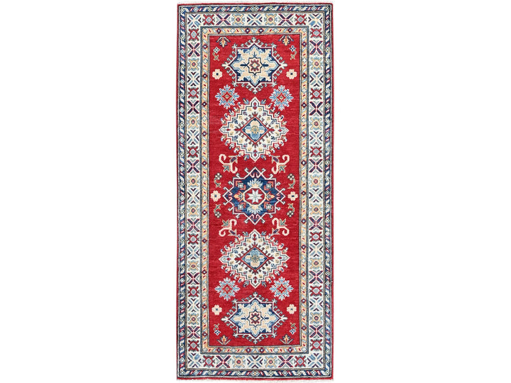 2'7" x 6'5" New Hand Knotted Red Wool Runner Oriental Rug - MOA102443
