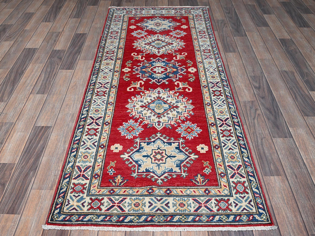 2'7" x 6'5" New Hand Knotted Red Wool Runner Oriental Rug - MOA102443