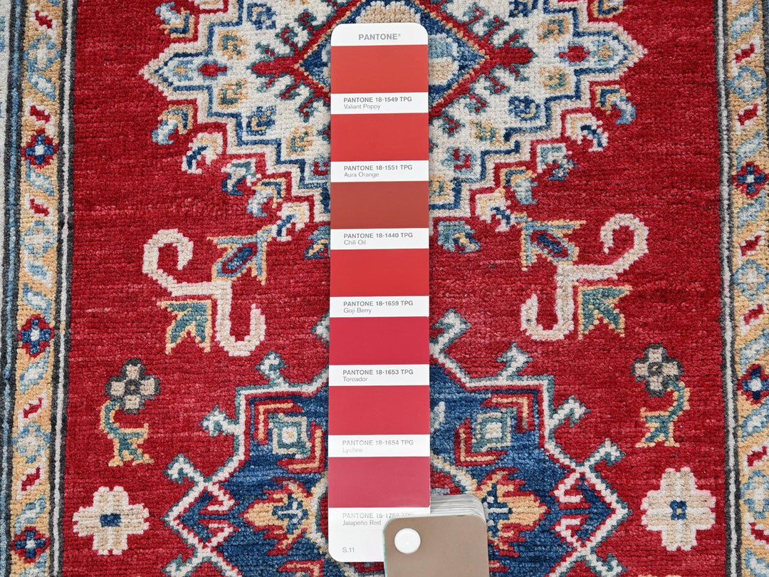 2'7" x 6'5" New Hand Knotted Red Wool Runner Oriental Rug - MOA102443