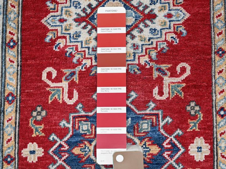 2'7" x 6'5" New Hand Knotted Red Wool Runner Oriental Rug - MOA102443