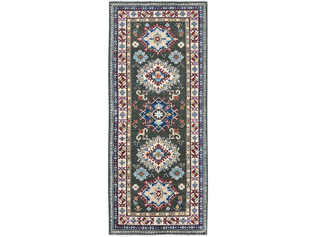 2'8" x 6'5" New Hand Knotted Green Wool Runner Oriental Rug - MOA102445