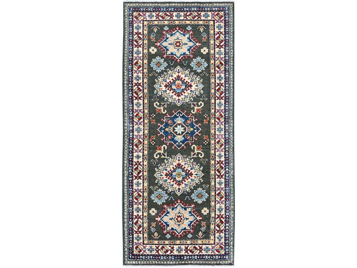 2'8" x 6'5" New Hand Knotted Green Wool Runner Oriental Rug - MOA102445