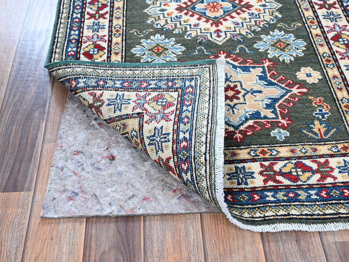 2'8" x 6'5" New Hand Knotted Green Wool Runner Oriental Rug - MOA102445