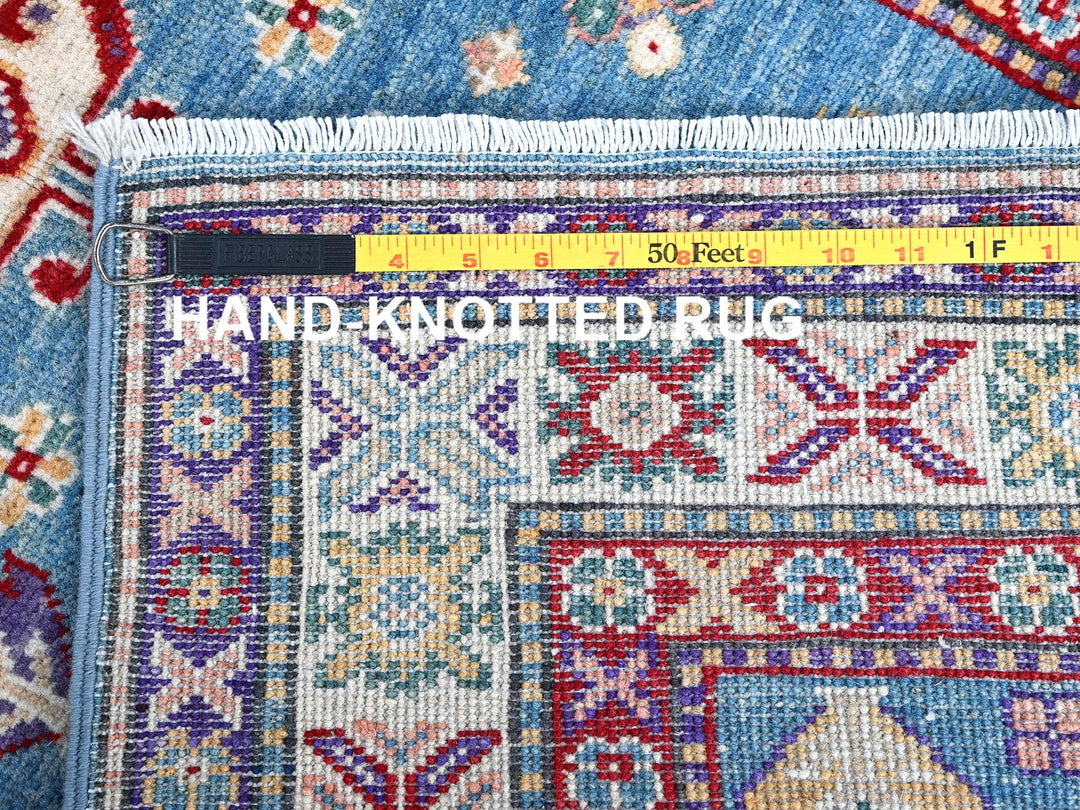 2'8" x 6'4" New Hand Knotted Blue Wool Runner Oriental Rug - MOA102446