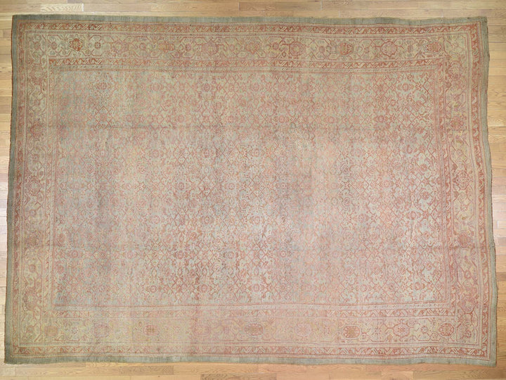 10'10" x 15'3" Vintage Hand Knotted Orange Wool Rectangle Oriental Rug - MOA10244738