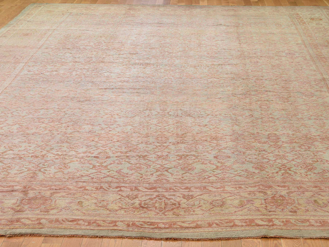 10'10" x 15'3" Vintage Hand Knotted Orange Wool Rectangle Oriental Rug - MOA10244738