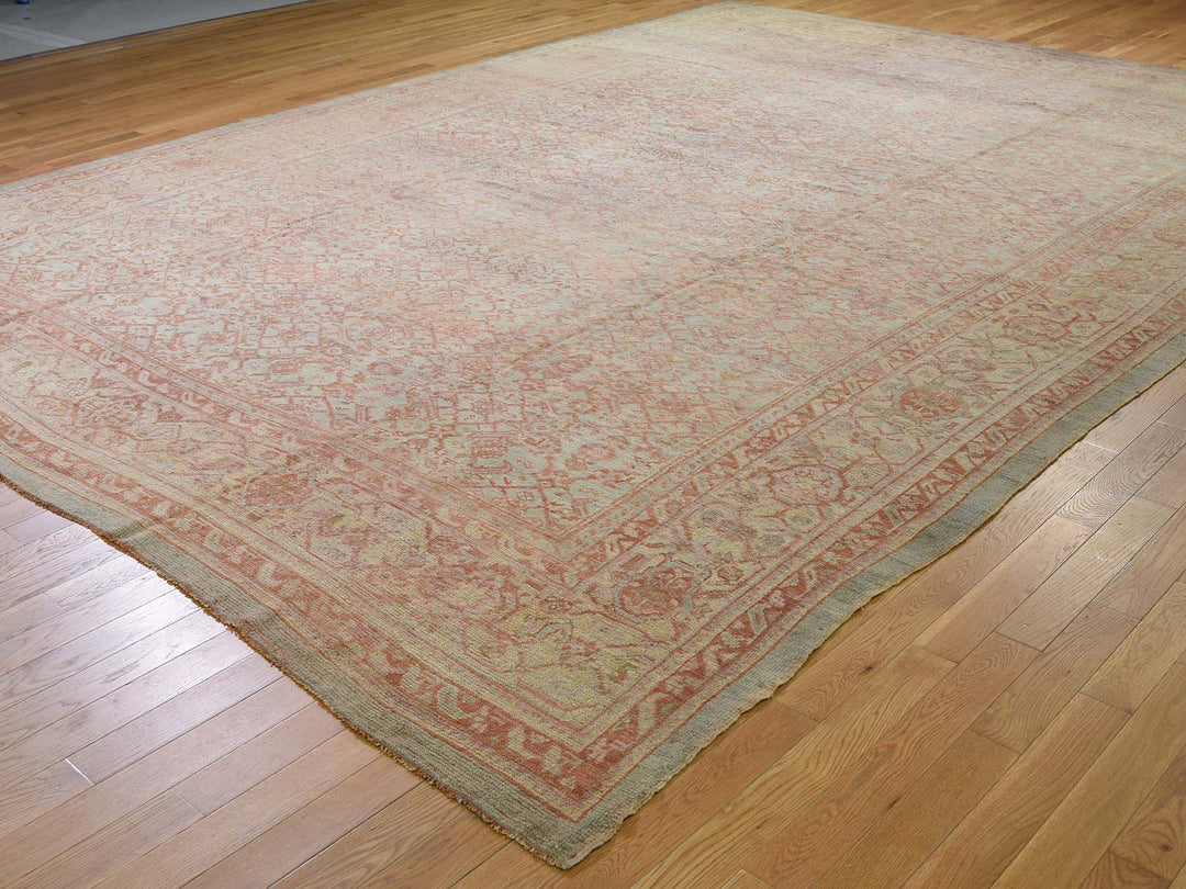 10'10" x 15'3" Vintage Hand Knotted Orange Wool Rectangle Oriental Rug - MOA10244738
