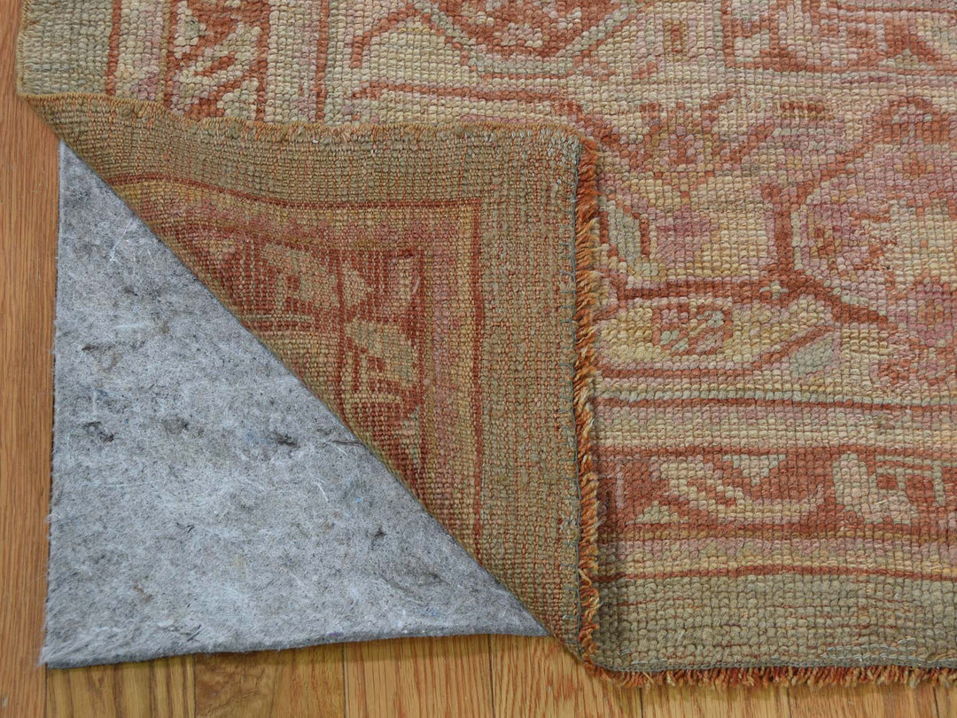 10'10" x 15'3" Vintage Hand Knotted Orange Wool Rectangle Oriental Rug - MOA10244738