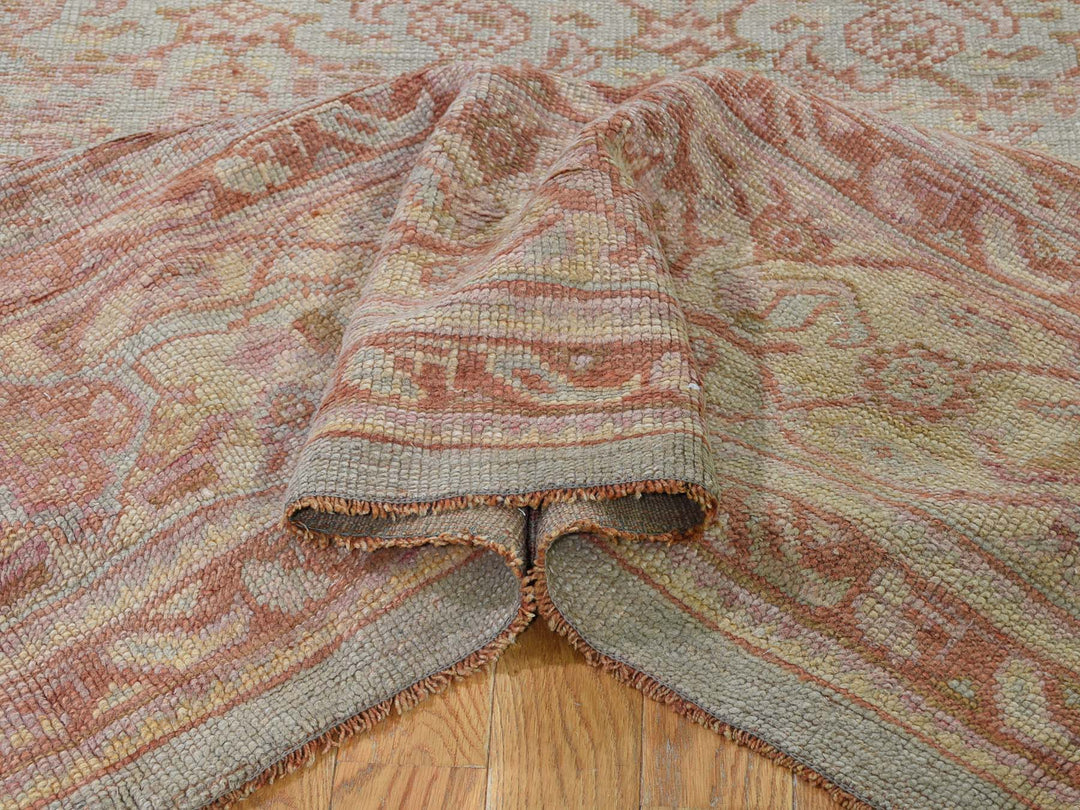 10'10" x 15'3" Vintage Hand Knotted Orange Wool Rectangle Oriental Rug - MOA10244738