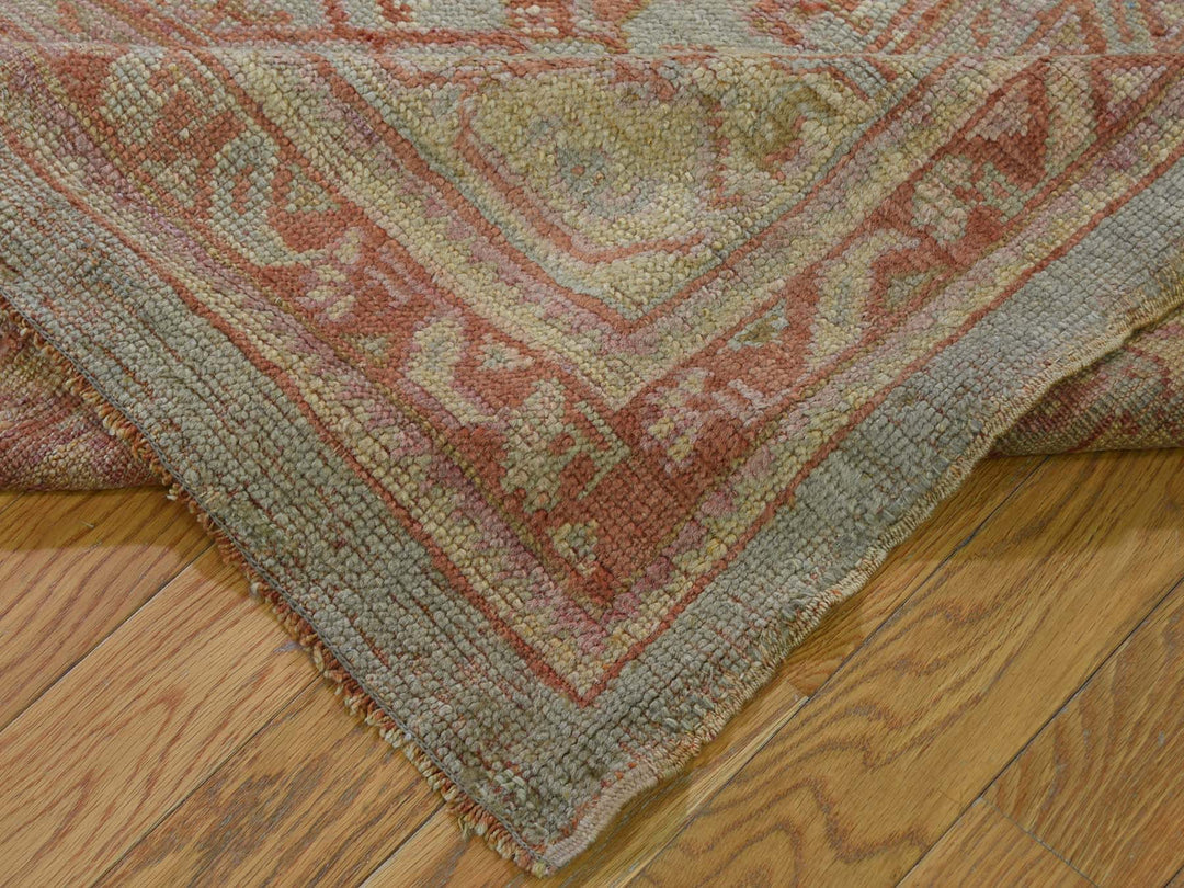 10'10" x 15'3" Vintage Hand Knotted Orange Wool Rectangle Oriental Rug - MOA10244738