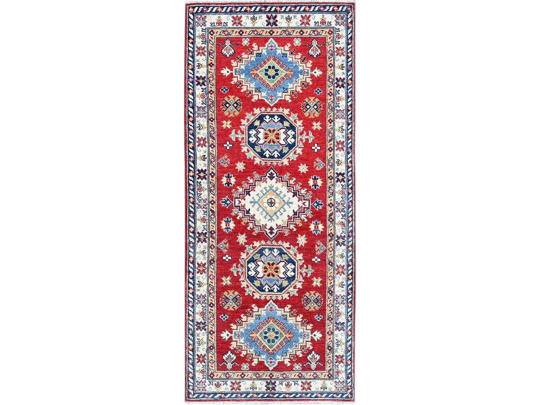 2'9" x 6'7" New Hand Knotted Red Wool Runner Oriental Rug - MOA102447