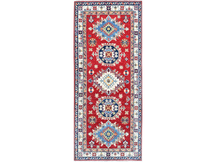 2'9" x 6'7" New Hand Knotted Red Wool Runner Oriental Rug - MOA102447