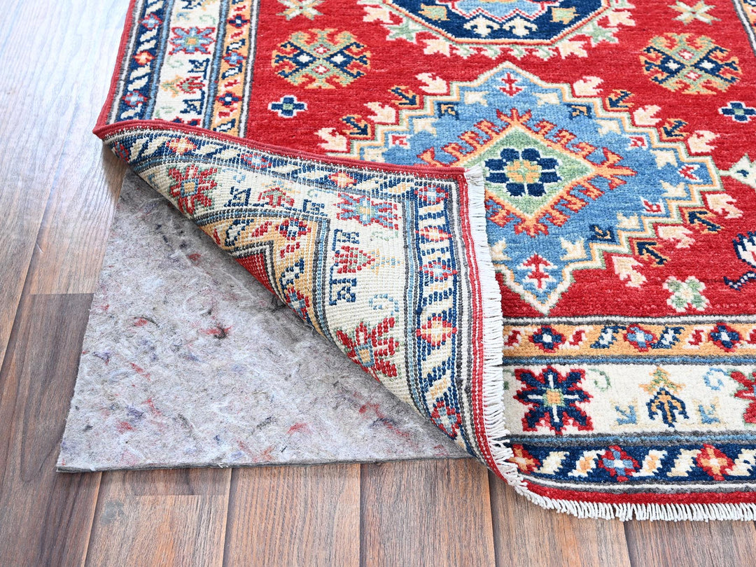 2'9" x 6'7" New Hand Knotted Red Wool Runner Oriental Rug - MOA102447