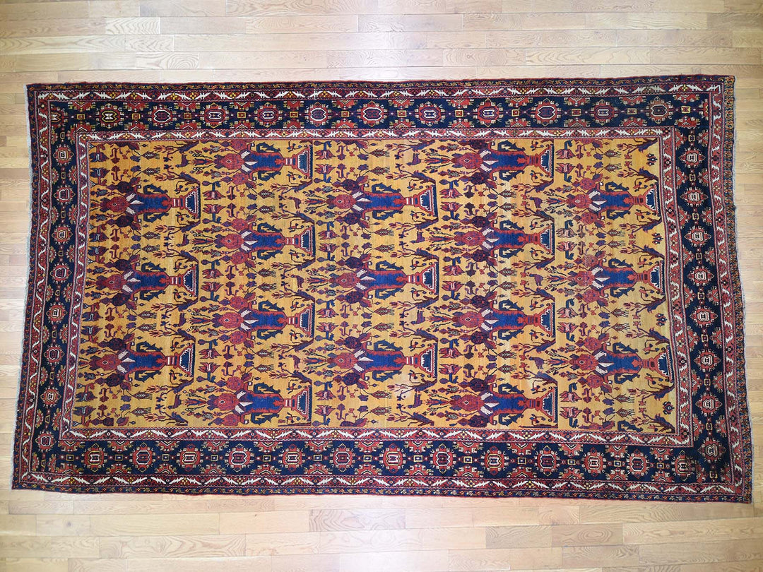 10'4" x 17'7" Vintage Hand Knotted Yellow Wool Rectangle Oriental Rug - MOA10244872
