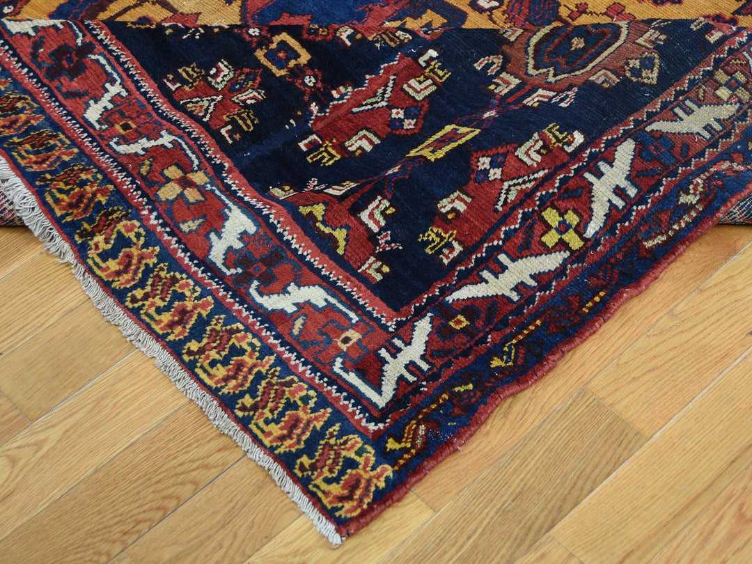 10'4" x 17'7" Vintage Hand Knotted Yellow Wool Rectangle Oriental Rug - MOA10244872