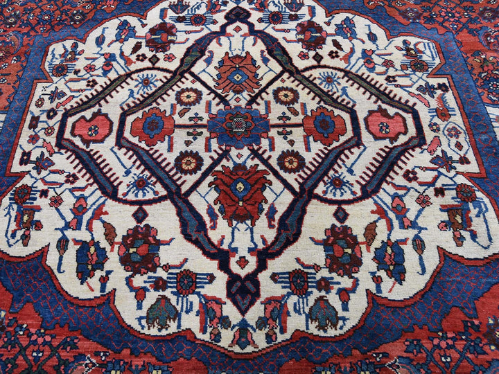 14'6" x 19'0" Vintage Hand Knotted Red Wool Rectangle Oriental Rug - MOA10244876
