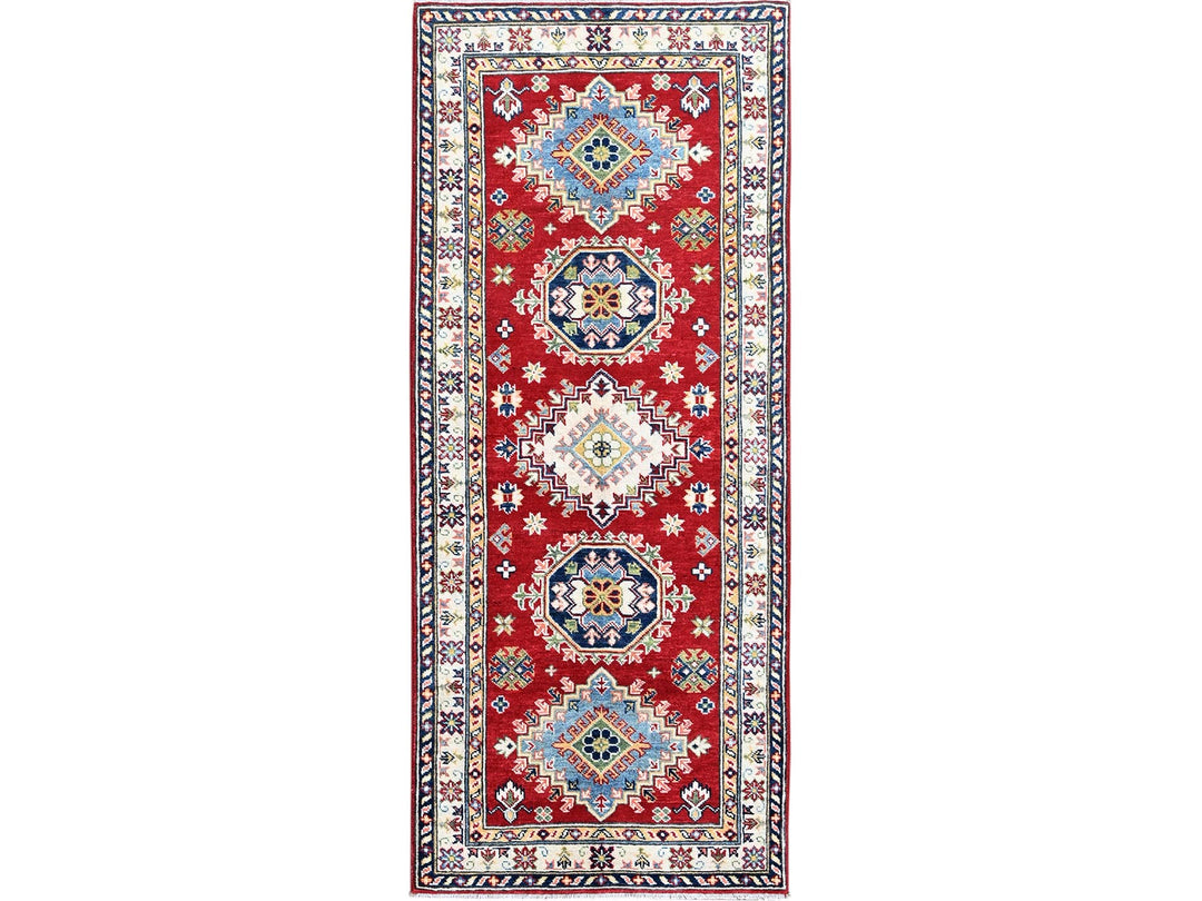 2'9" x 6'6" New Hand Knotted Red Wool Runner Oriental Rug - MOA102448