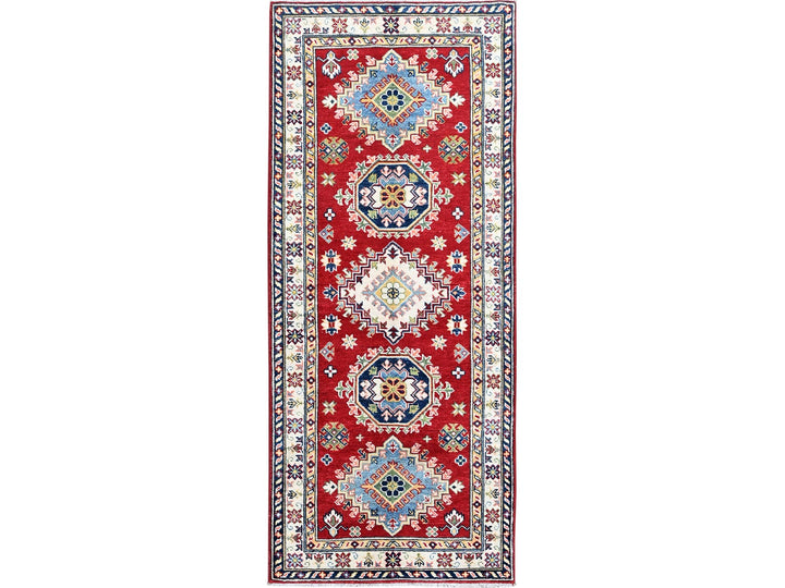 2'9" x 6'6" New Hand Knotted Red Wool Runner Oriental Rug - MOA102448