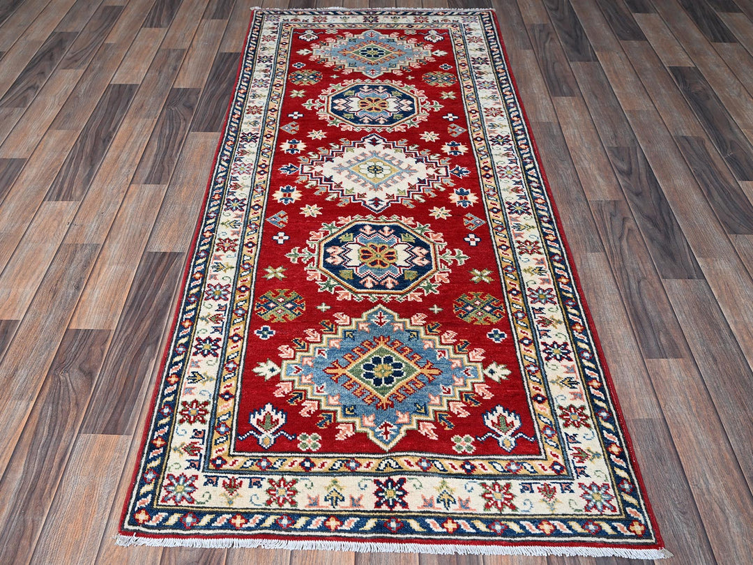 2'9" x 6'6" New Hand Knotted Red Wool Runner Oriental Rug - MOA102448