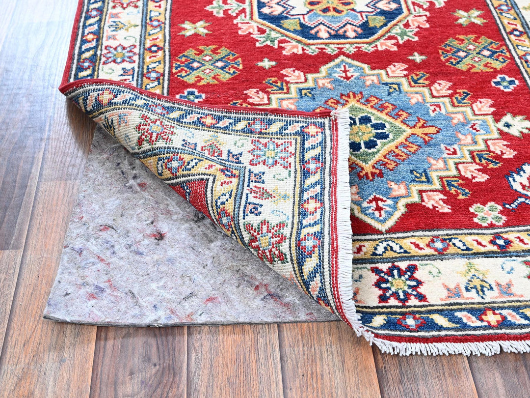 2'9" x 6'6" New Hand Knotted Red Wool Runner Oriental Rug - MOA102448