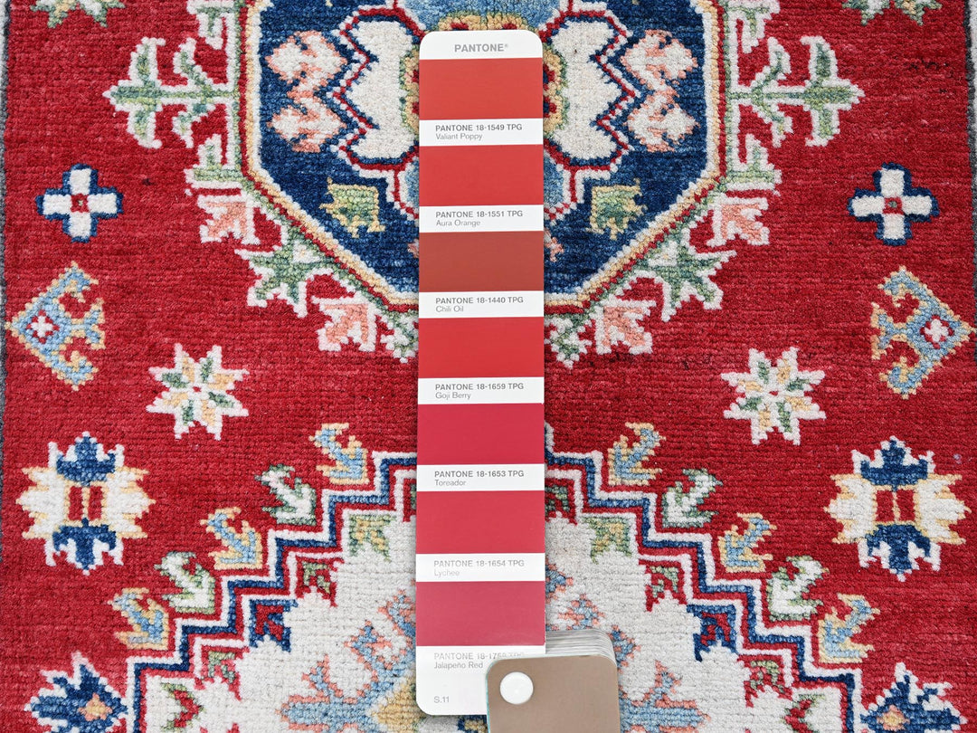 2'9" x 6'6" New Hand Knotted Red Wool Runner Oriental Rug - MOA102448