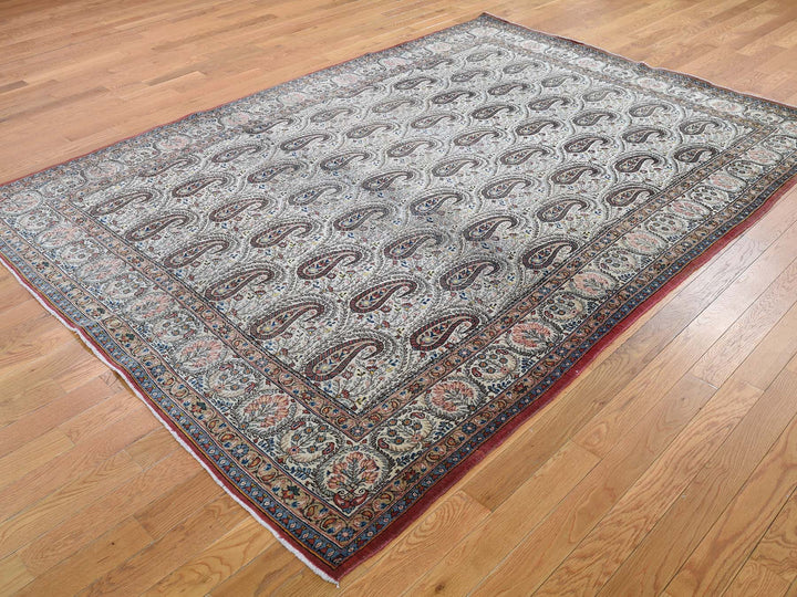 6'3" x 8'9" Vintage Hand Knotted Ivory Wool Rectangle Oriental Rug - MOA10244939