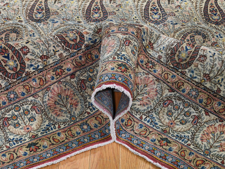 6'3" x 8'9" Vintage Hand Knotted Ivory Wool Rectangle Oriental Rug - MOA10244939