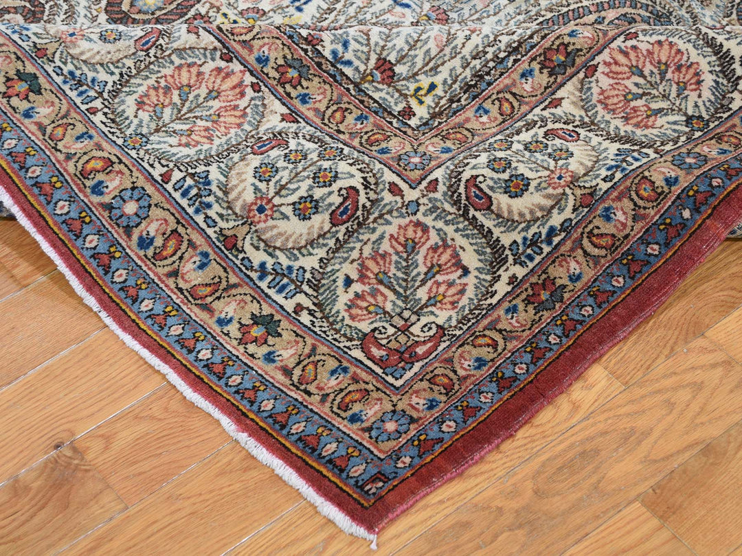 6'3" x 8'9" Vintage Hand Knotted Ivory Wool Rectangle Oriental Rug - MOA10244939