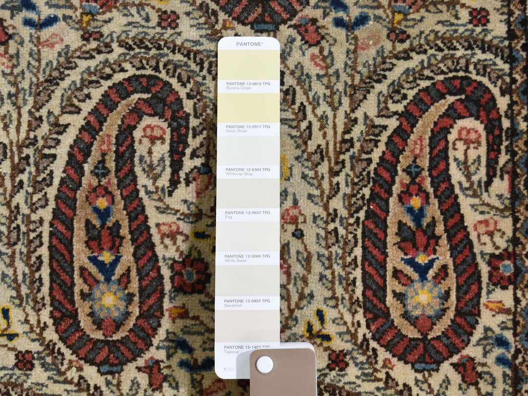 6'3" x 8'9" Vintage Hand Knotted Ivory Wool Rectangle Oriental Rug - MOA10244939