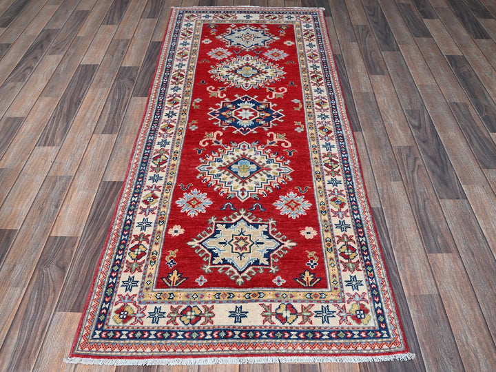 2'8" x 6'5" New Hand Knotted Red Wool Runner Oriental Rug - MOA102450